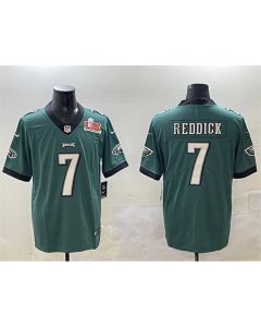 Men's Philadelphia Eagles #7 Haason Reddick Green 2025 Super Bowl LIX Patch Vapor Untouchable Limited Stitched Football Jersey (Green)