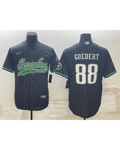 Men's Philadelphia Eagles #88 Dallas Goedert Black With Patch Cool Base Stitched Baseball Jersey