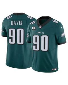 Men's Philadelphia Eagles #90 Jordan Davis Green 2026 1-Star C Patch Vapor F.U.S.E. Untouchable Limited Jersey