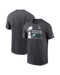 Men's Philadelphia Eagles Anthracite Super Bowl LIX Champions Locker Room Trophy Collection T-Shirt (Style 2)