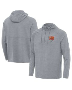 Men's Philadelphia Eagles Antigua Heather Gray Super Bowl LIX Champions Spikes Quarter-Zip Hoodie (Gray)