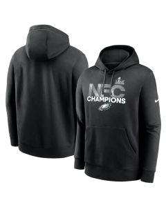 Men's Philadelphia Eagles Black 2024 NFC Champions Fleece Pullover Hoodie (Black)