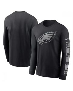 Men's Philadelphia Eagles Black Long Sleeve T-Shirt (Style 3)