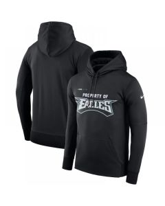 Men's Philadelphia Eagles Black Sideline Property Of Performance Pullover Hoodieover Hoodie