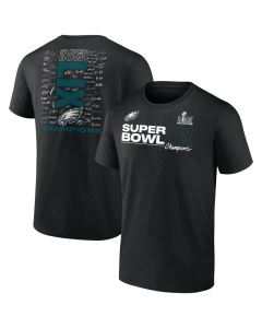 Men's Philadelphia Eagles Black Super Bowl LIX Champions Big & Tall Roster Autograph Signing T-Shirt (Black)