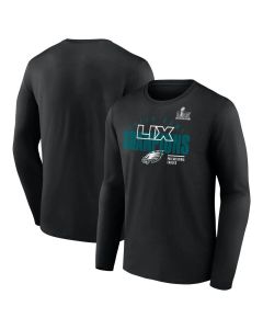 Men's Philadelphia Eagles Black Super Bowl LIX Champions Legacy Iconic Victory Long Sleeve T-Shirt (Black)