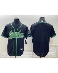 Men's Philadelphia Eagles Blank Black Cool Base Stitched Baseball Jersey