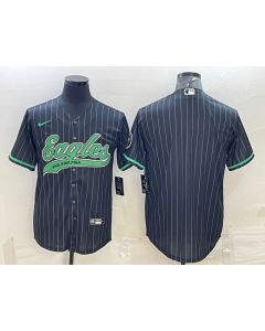Men's Philadelphia Eagles Blank Black With Patch Cool Base Stitched Baseball Jersey