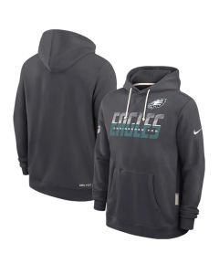 Men's Philadelphia Eagles Charcoal Sideline Standard Issue Top Prospect Dri-FIT Hoodie (Charcoal)