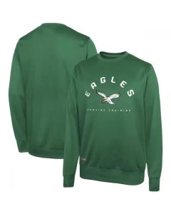 Men's Philadelphia Eagles Green Long Sleeve Pullover Sweatshirt (Green)