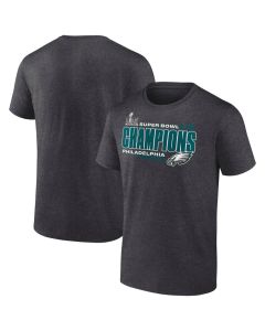 Men's Philadelphia Eagles Heather Charcoal Super Bowl LIX Champions Big & Tall Under The Lights T-Shirt (Charcoal)