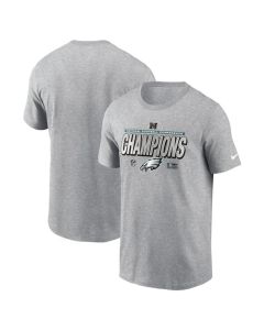 Men's Philadelphia Eagles Heather Gray 2024 NFC Champions Locker Room Trophy T-Shirt (Gray)