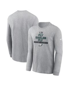 Men's Philadelphia Eagles Heather Gray Super Bowl LIX Champions Local Long Sleeve T-Shirt (Gray)