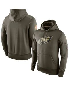 Men's Philadelphia Eagles Olive Salute To Service KO Performance Hoodie