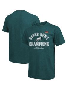 Men's Philadelphia Eagles Threads Midnight Green Super Bowl LIX Champions Tri-Blend T-Shirt (Green Midnight)