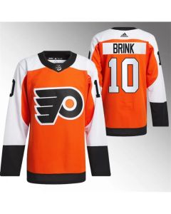 Men's Philadelphia Flyers #10 Bobby Brink 2023/24 Orange Stitched Jersey