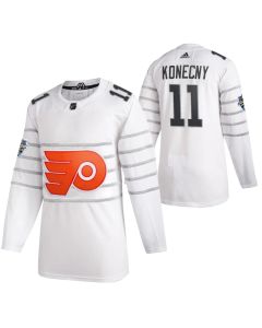 Men's Philadelphia Flyers #11 Travis Konecny 2020 White All Star Stitched NHL Jersey