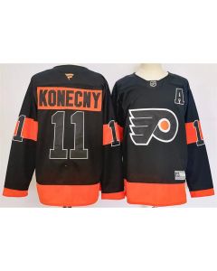 Men's Philadelphia Flyers #11 Travis Konecny Black 2024 Stitched Jersey