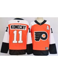 Men's Philadelphia Flyers #11 Travis Konecny Orange 2024 Stitched Jersey