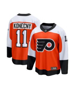 Men's Philadelphia Flyers #11 Travis Konecny Orange Stitched Jersey