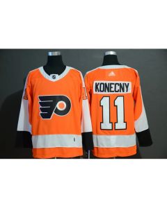 Men's Philadelphia Flyers #11 Travis Konecny Orange Stitched NHL Jersey