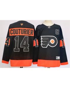 Men's Philadelphia Flyers #14 Sean Couturier Black 2024 Stitched Jersey
