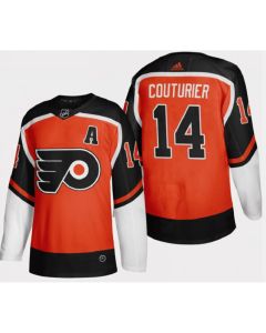 Men's Philadelphia Flyers #14 Sean Couturier Orange Reverse Retro Stitched Jersey