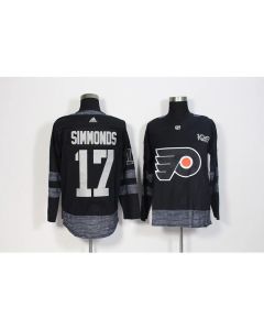 Men's Philadelphia Flyers #17 Wayne Simmonds Black 1917-2017 100th Anniversary Stitched NHL Jersey