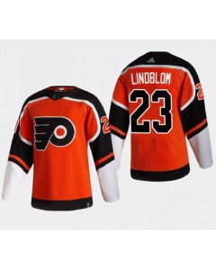 Men's Philadelphia Flyers #23 Oskar Lindblom 2021 Orange Reverse Retro Stitched Jersey
