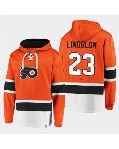 Men's Philadelphia Flyers #23 Oskar Lindblom Orange All Stitched Sweatshirt Hoodie