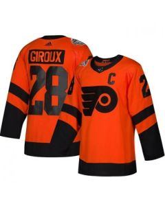 Men's Philadelphia Flyers #28 Claude Giroux Orange 2019 NHL Stadium Series Stitched Jersey