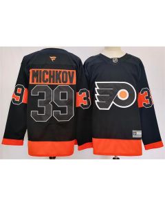 Men's Philadelphia Flyers #39 Matvei Michkov Black 2024 Stitched Jersey