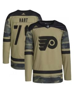 Men's Philadelphia Flyers #79 Carter Hart Olive Salute to Service Stitched Jersey