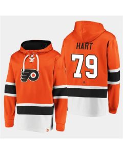 Men's Philadelphia Flyers #79 Carter Hart Orange All Stitched Sweatshirt Hoodie