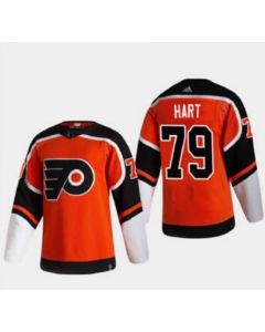 Men's Philadelphia Flyers #79 Carter Hart Orange Reverse Retro Stitched NHL Jersey