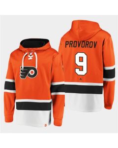 Men's Philadelphia Flyers #9 Ivan Provorov Orange All Stitched Sweatshirt Hoodie