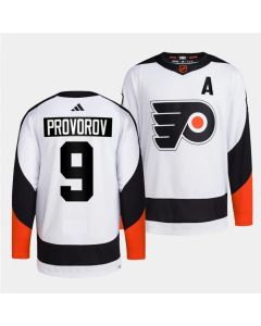 Men's Philadelphia Flyers #9 Ivan Provorov White 2022 Reverse Retro Stitched Jersey
