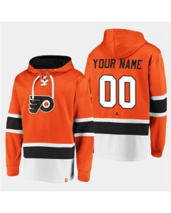 Men's Philadelphia Flyers Active Player Custom Orange All Stitched Sweatshirt Hoodie