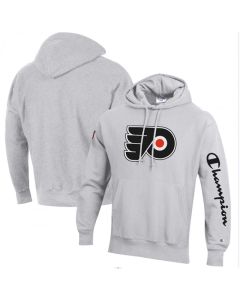 Men's Philadelphia Flyers Champion Heathered Gray Reverse Weave Pullover Hoodie
