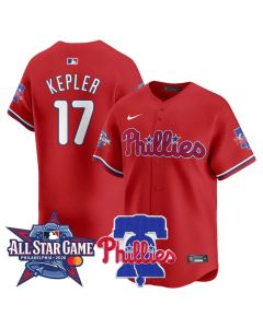 Men's Philadelphia Phillies #17 Max Kepler Red 2026 MLB All-Star Jersey (Red)