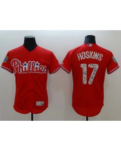 Men's Philadelphia Phillies #17 Rhys Hoskins Red 2018 Spring Training Flexbase Stitched MLB Jersey