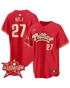 Men's Philadelphia Phillies #27 Aaron Nola Red 2026 MLB All-Star Jersey (Red)