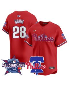 Men's Philadelphia Phillies #28 Alec Bohm Red 2026 MLB All-Star Jersey (Style 4)