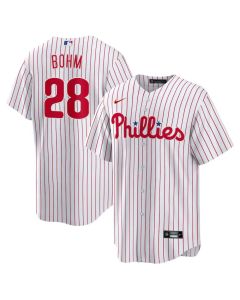 Men's Philadelphia Phillies #28 Alec Bohm White Replica Player Jersey (White)