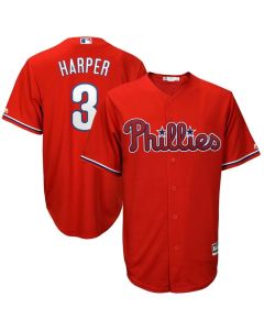 Men's Philadelphia Phillies #3 Bryce Harper Red Cool Base Stitched MLB Jersey (Red)