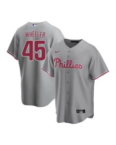 Men's Philadelphia Phillies #45 Zack Wheeler Grey Home Limited Player Jersey (Grey)