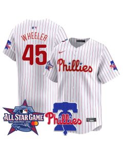 Men's Philadelphia Phillies #45 Zack Wheeler White 2026 MLB All-Star Jersey (Style 2)