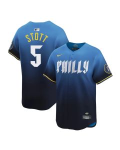 Men's Philadelphia Phillies #5 Bryson Stott Blue 2024 City Connect Limited Player Jersey
