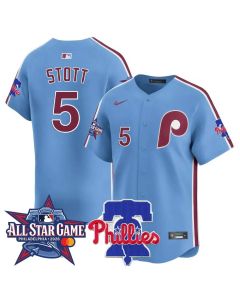 Men's Philadelphia Phillies #5 Bryson Stott Light Blue 2026 MLB All-Star Jersey (Blue)