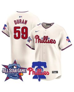 Men's Philadelphia Phillies #59 Jhoan Duran Cream 2026 MLB All-Star Jersey (Cream)